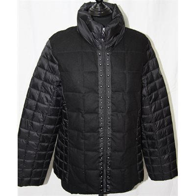 MANTEAU DE NYLON & LAINE NOIR