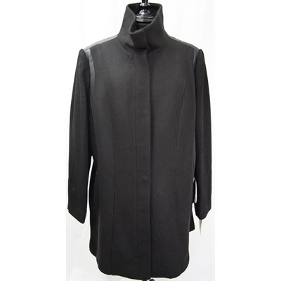 MANTEAU DE NYLON & LAINE NOIR