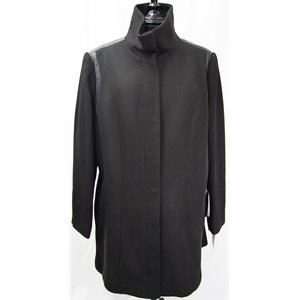 MANTEAU DE NYLON & LAINE NOIR