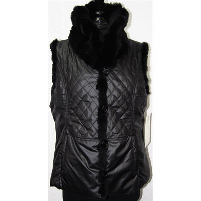 BLACK REX RABBIT VEST