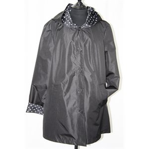 BLACK REVERSIBLE RAINCOAT