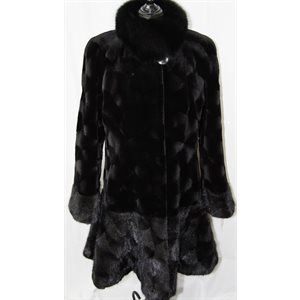 RANCH MINK OVALS COAT WITH FOX