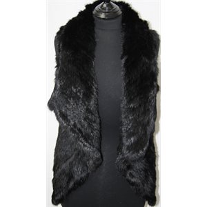 BLACK KNITTED RABBIT VEST