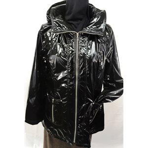 BLACK PLASTIC SPRING COAT