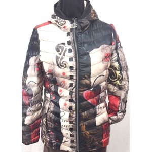 "HEART" POLYESTER SHORT JACKET