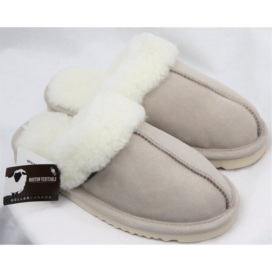 PANTOUFLE MULE BEIGE FOND DUR